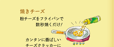 粉チーズをフライパンでカリッと焼いた「焼きチーズ」