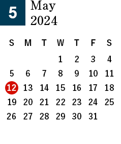 May 2024 Business day calendar