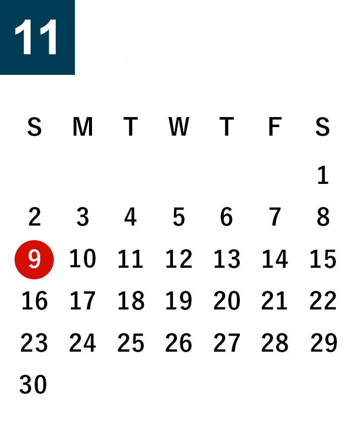 秋田酒蔵見学2025年11月営業日カレンダー